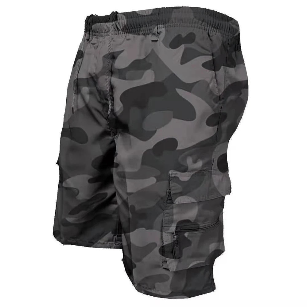 Men's Camouflage Cargo Shorts Casual Loose Work Tooling Shorts Summer Male's Outdoor Knee Length Short Pants