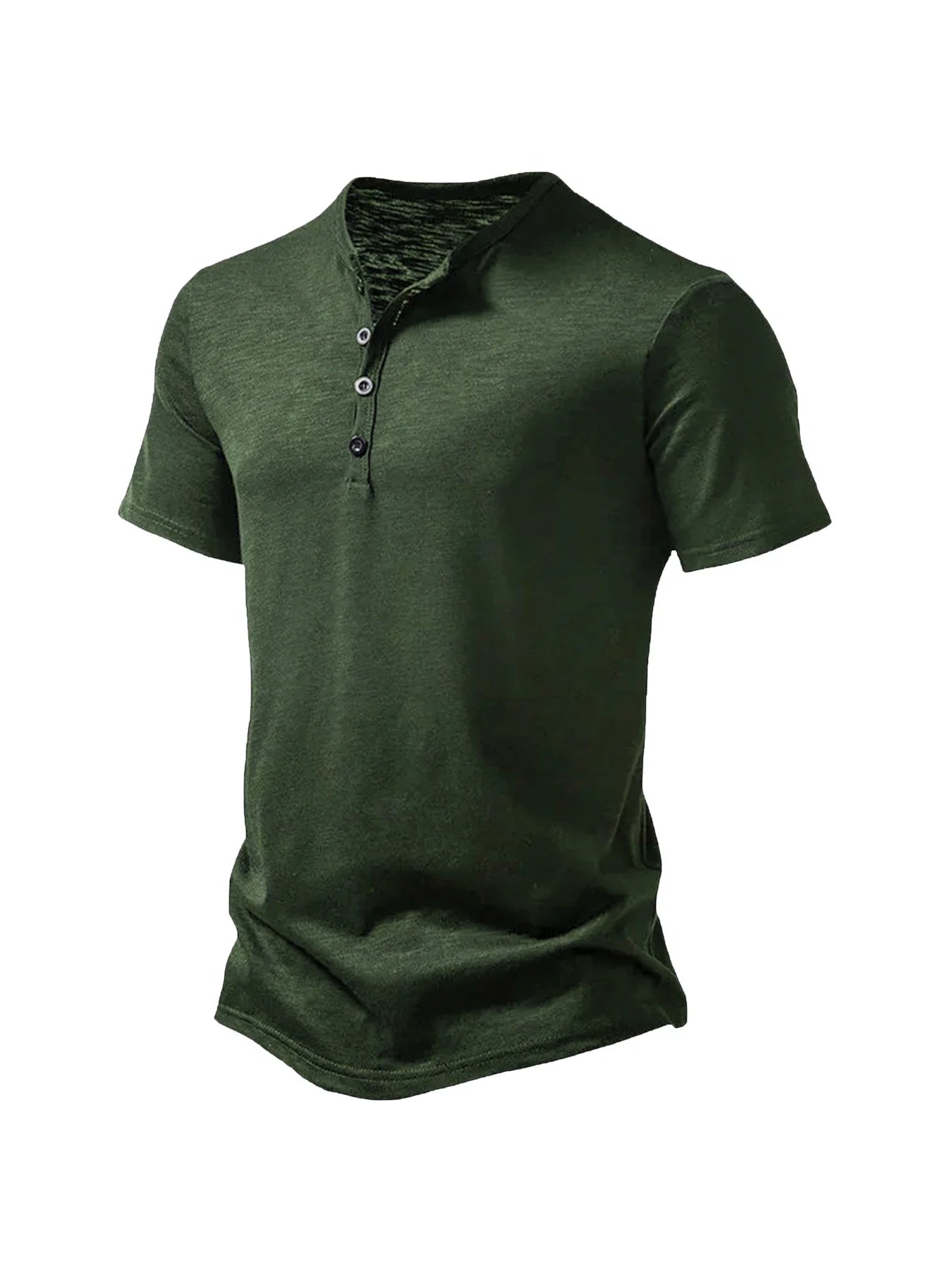 Men's Summer Basic T-Shirt Henley Neck Short Sleeve Male Casual Pullover Outdoor Breathable Streetwear Men's T-Shirt Tops