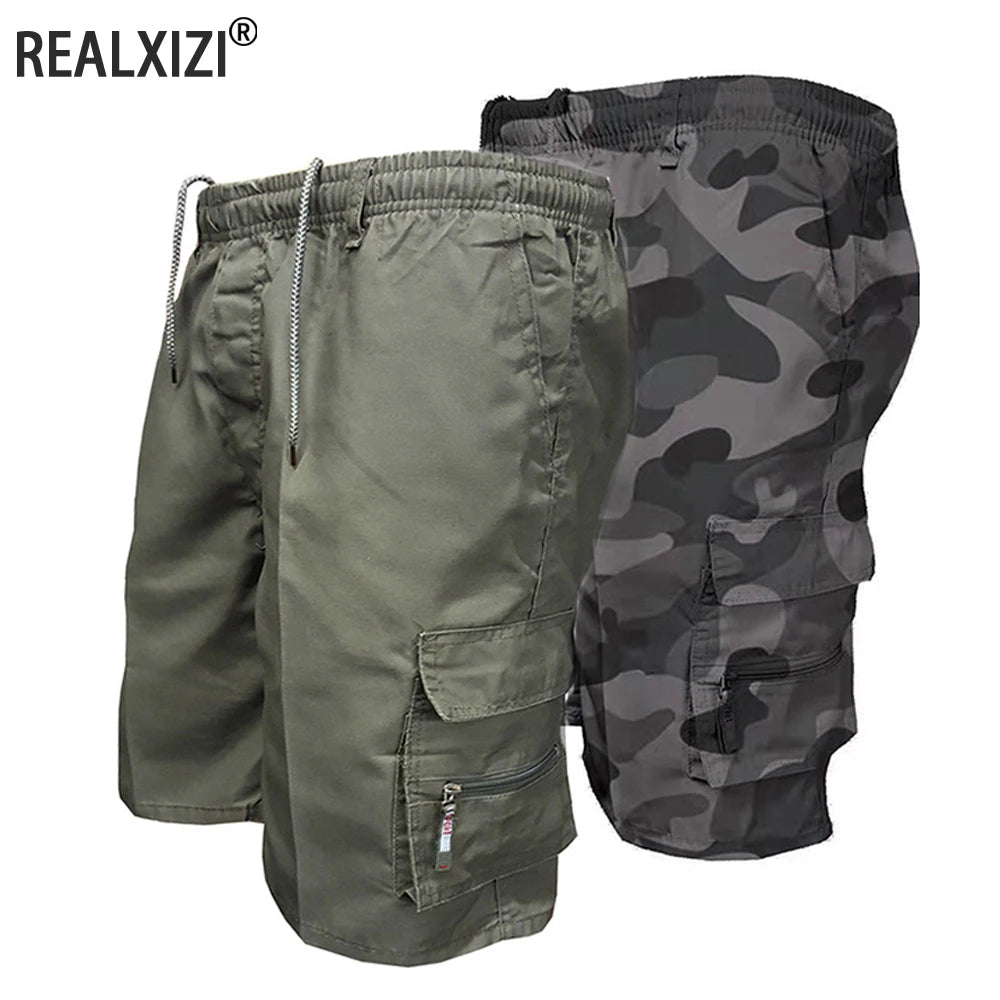 Men Military Tactical Shorts Summer Loose Casual Cargo Shorts Multi Pocket Outdoor Jogging Sweatpants Hiking Pants