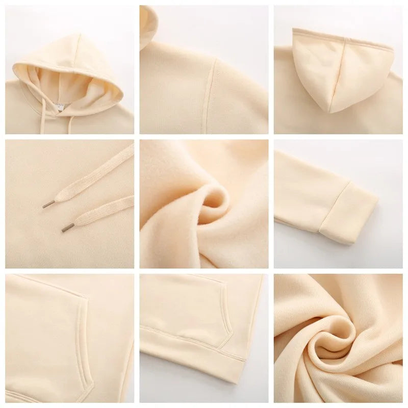 Men's Hoodies Women Pullover Spring Autumn Casual Hoodie Sweatshirts Solid Color Hoodies Oversize Black Sweatshirt For Male