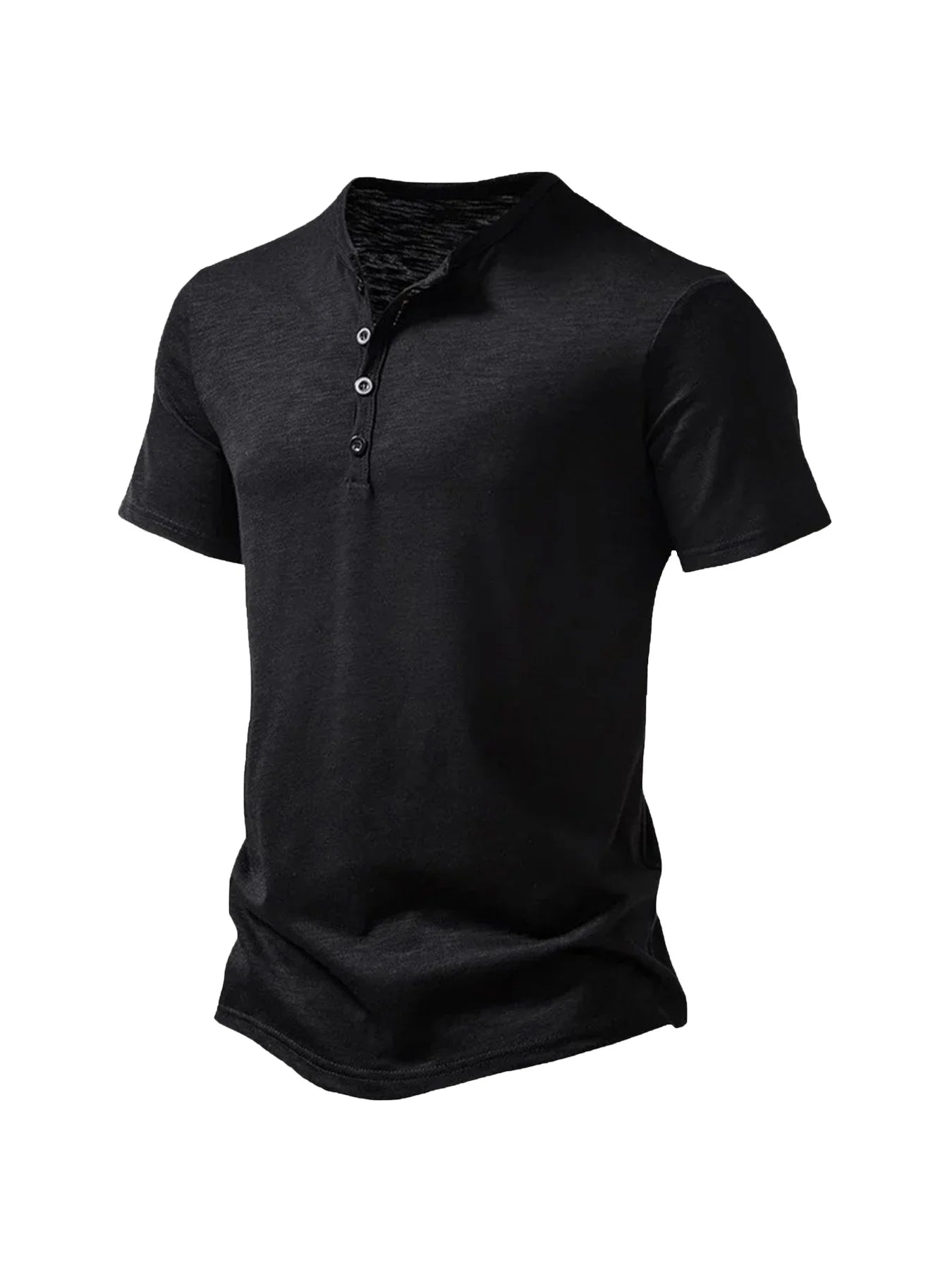 Men's Summer Basic T-Shirt Henley Neck Short Sleeve Male Casual Pullover Outdoor Breathable Streetwear Men's T-Shirt Tops
