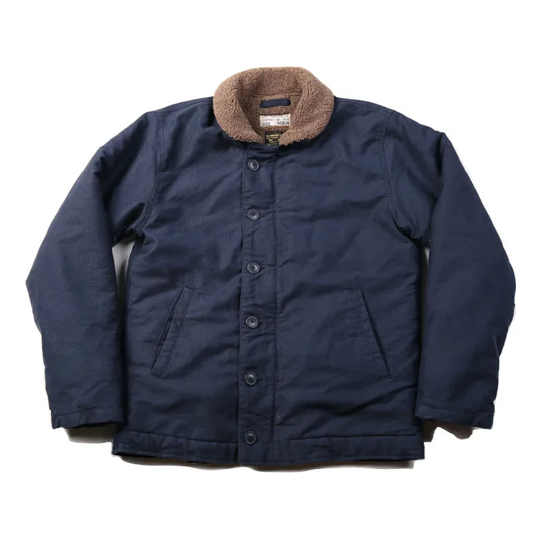 NON STOCK USN N-1 Deck Jacket Sherpa Lining Military Style Men Warm Coat 3 Colors