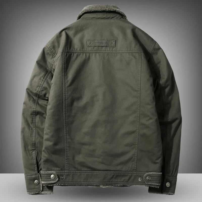 Men's Lamb Wool Jacket Military Coat Men's Autumn and Winter Thick Warm Retro Workwear Winter Coat Plus Size Men's Clothing 6XL