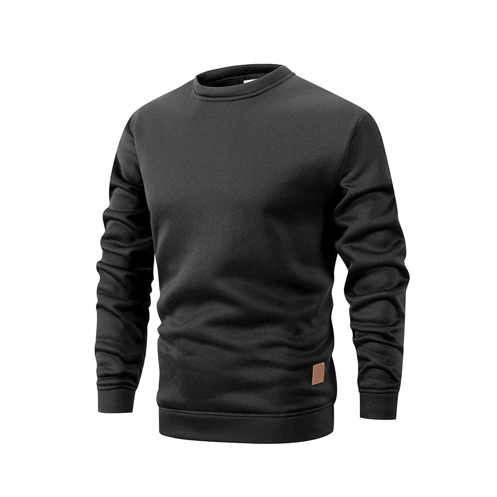 Men's  Autumn Long Sleeve Knit Pullover Solid Color Crewneck Warm Sweater Men Casual Loose Sweatshirt Street Sportswear