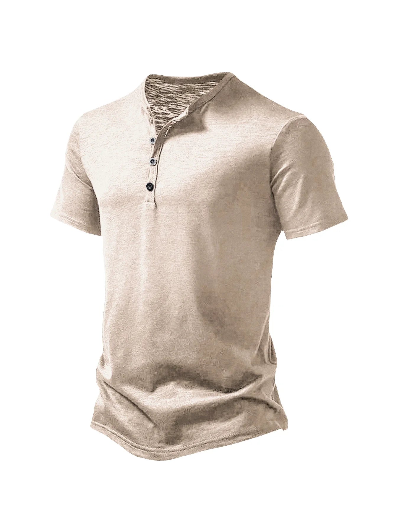 Men's Summer Basic T-Shirt Henley Neck Short Sleeve Male Casual Pullover Outdoor Breathable Streetwear Men's T-Shirt Tops