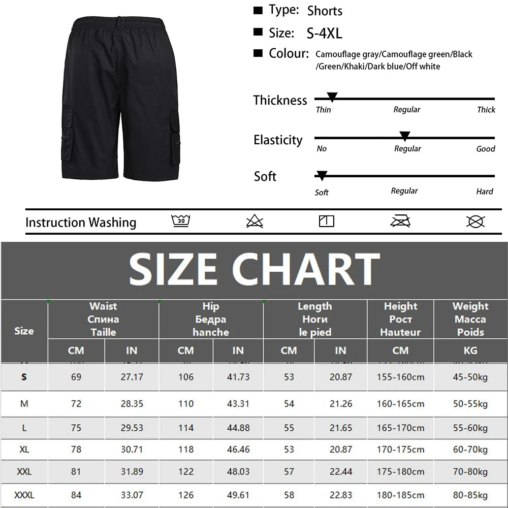 Men Military Tactical Shorts Summer Loose Casual Cargo Shorts Multi Pocket Outdoor Jogging Sweatpants Hiking Pants