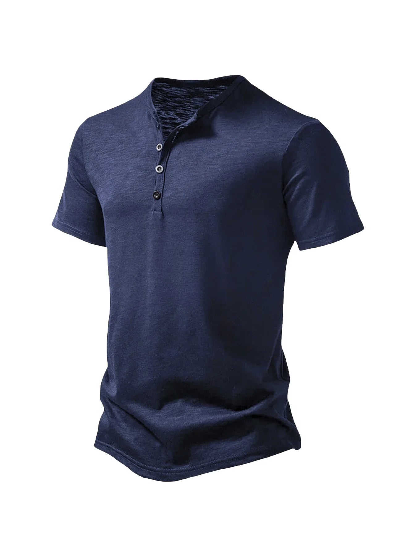 Men's Summer Basic T-Shirt Henley Neck Short Sleeve Male Casual Pullover Outdoor Breathable Streetwear Men's T-Shirt Tops